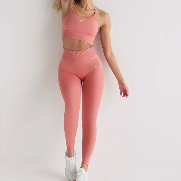 Gymshark Sweat Seamless Leggings, Women’s Size L, Terracotta Pink - Picture 1 of 7